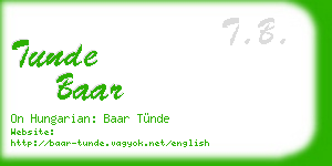 tunde baar business card